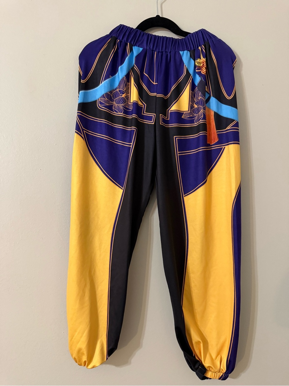 KPop Demon Hunters Zoey Costume Pants Kids XS 4-5 Purple Yellow Cosplay